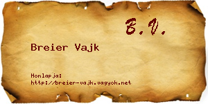 Breier Vajk névjegykártya